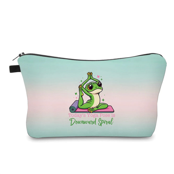 Pouch - Humor, Yoga Downward Spiral Frog