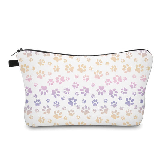 Pouch - Dog Cat Paw Pink Purple on White