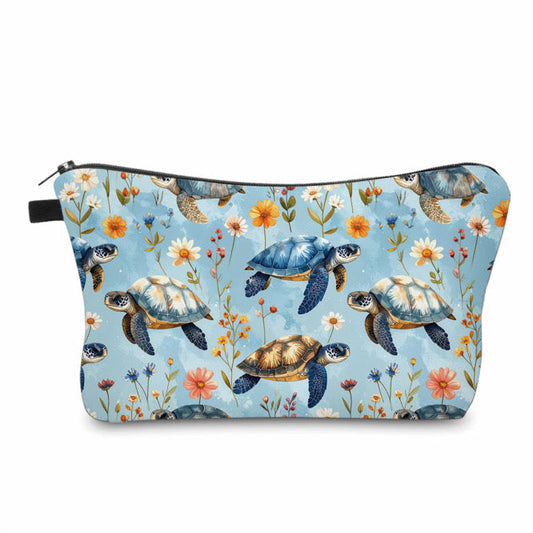 Pouch - Animal Floral Turtle Blue