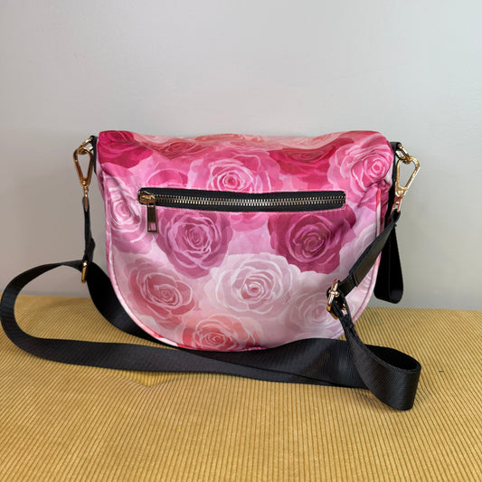 The Roni Nylon Crossbody - Pink Purple Ombré Roses