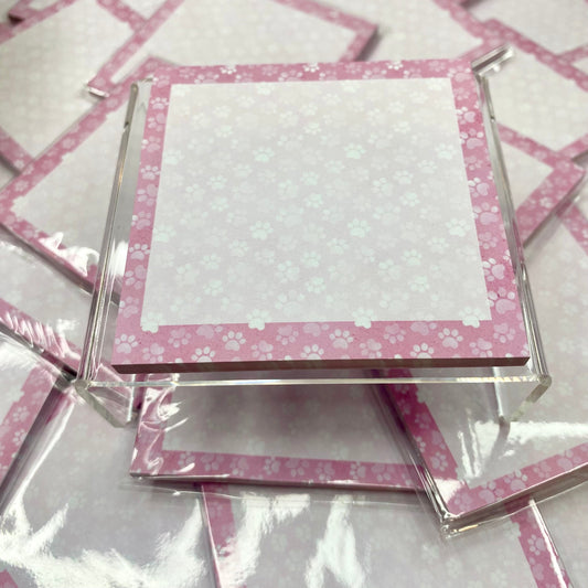 The Sticky Note Collection - Pink Dog Paw Prints