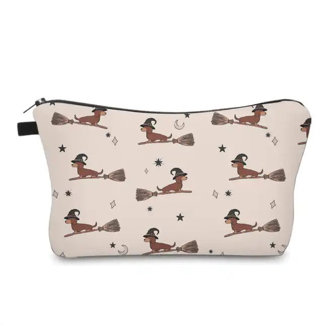 Pouch - Halloween Fall, Dog Dachshund Broom