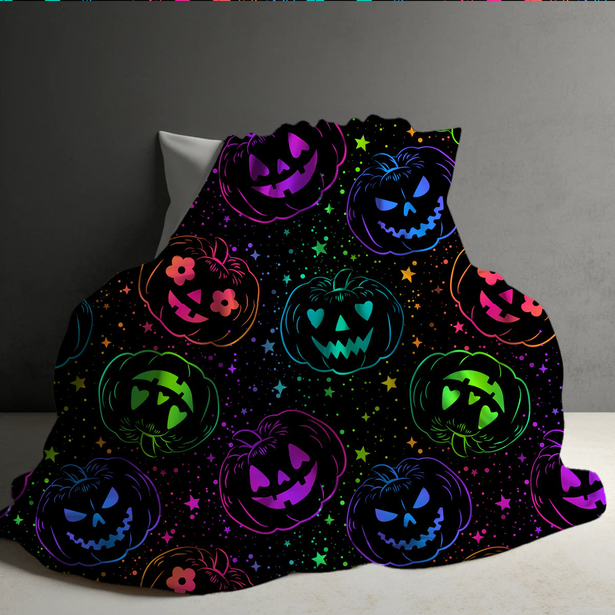 Halloween Blanket #36 - Rainbow Pumpkin