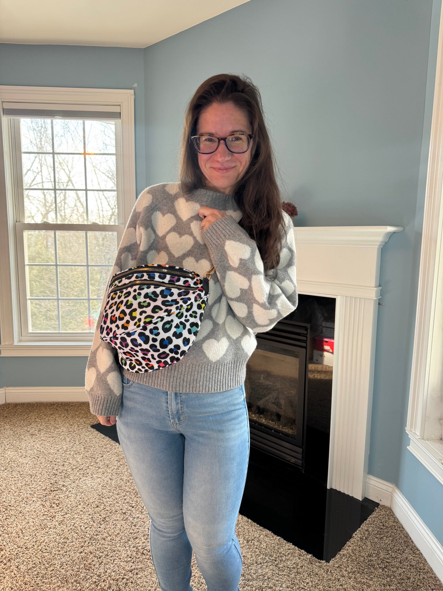 The Roni Nylon Crossbody - Rainbow Animal Print