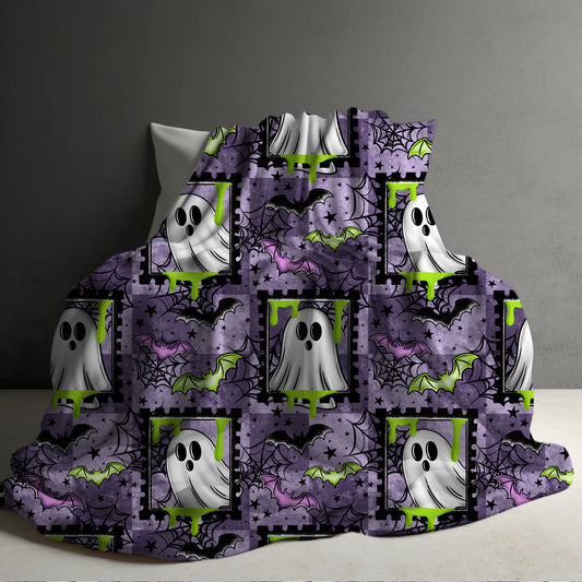 Halloween Blanket #22 - Purple Frame Ghosts