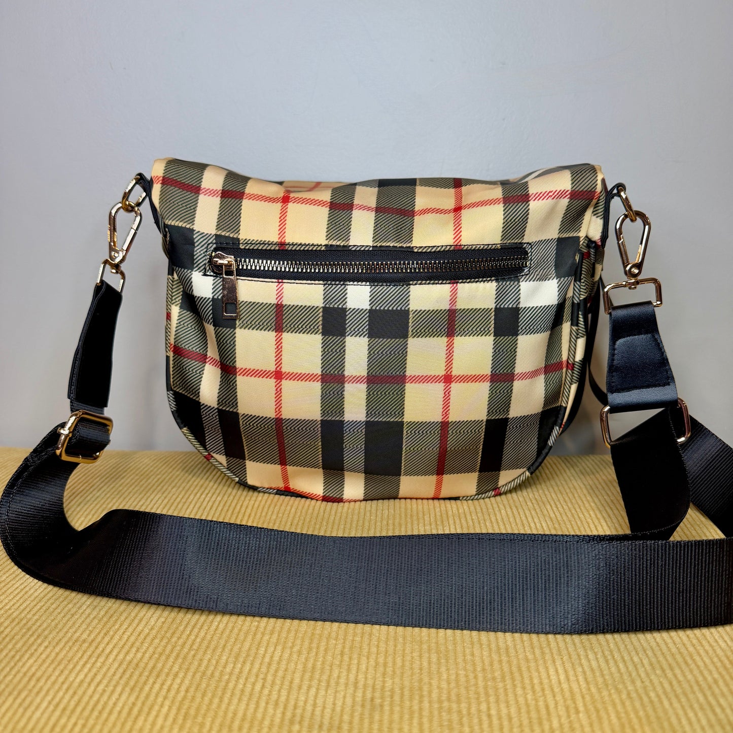 The Roni Nylon Crossbody - Famous Plaid