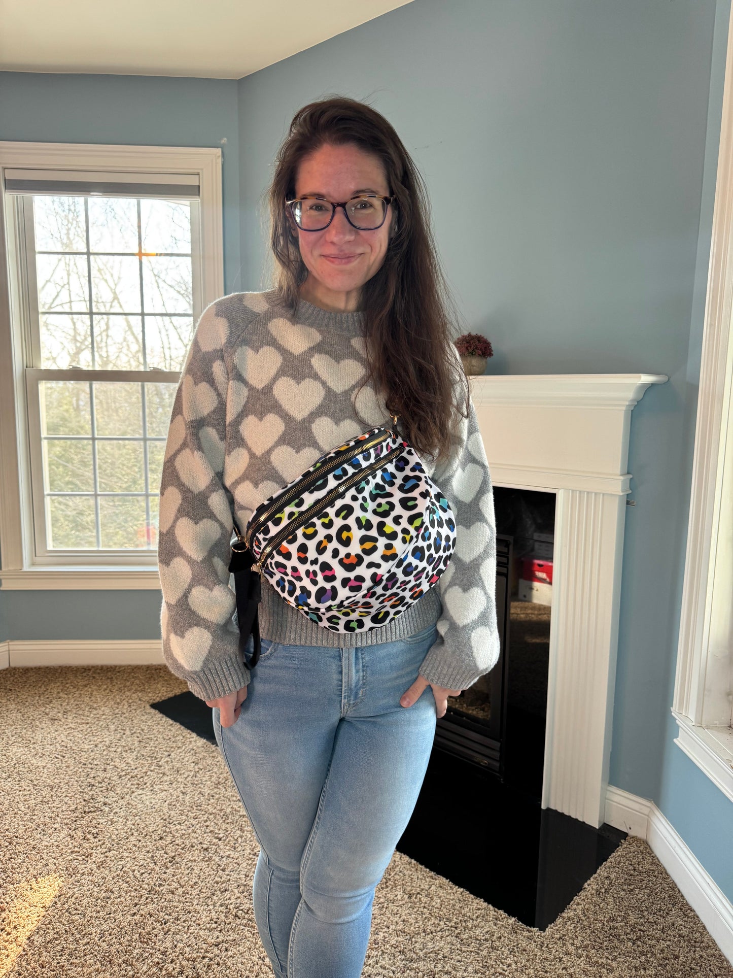 The Roni Nylon Crossbody - Rainbow Animal Print