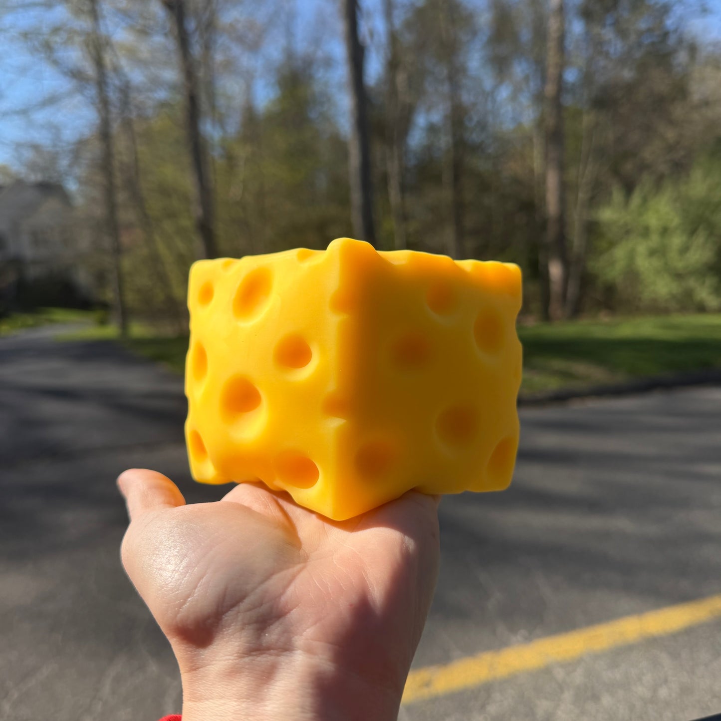 Stress Squishy Toy - Cheese Cube, Jumbo - PREORDER