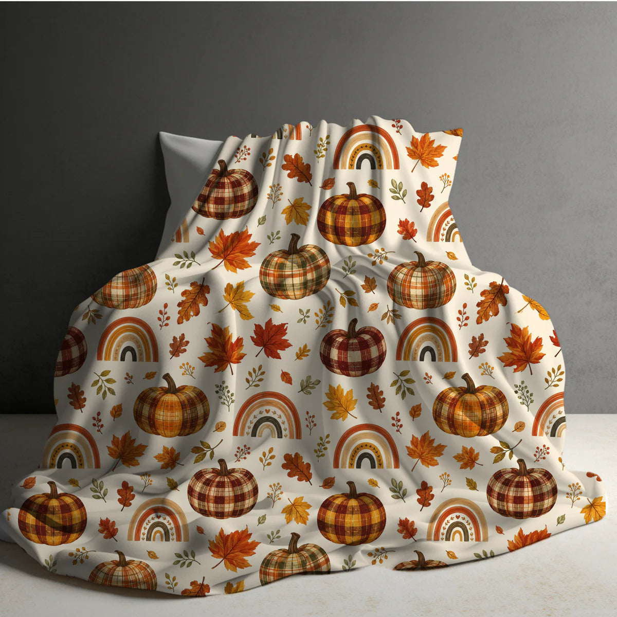 Halloween Blanket #2 - Plaid Pumpkins