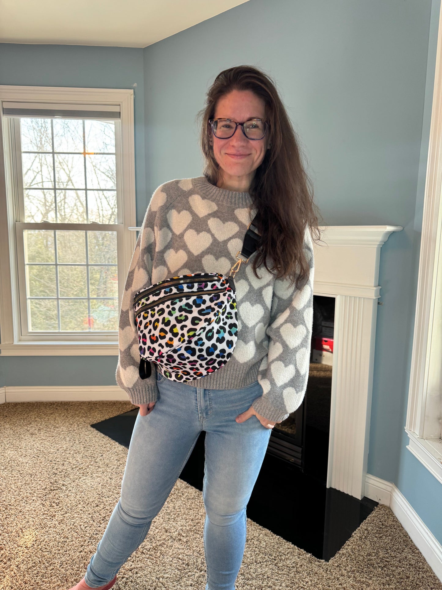 The Roni Nylon Crossbody - Rainbow Animal Print