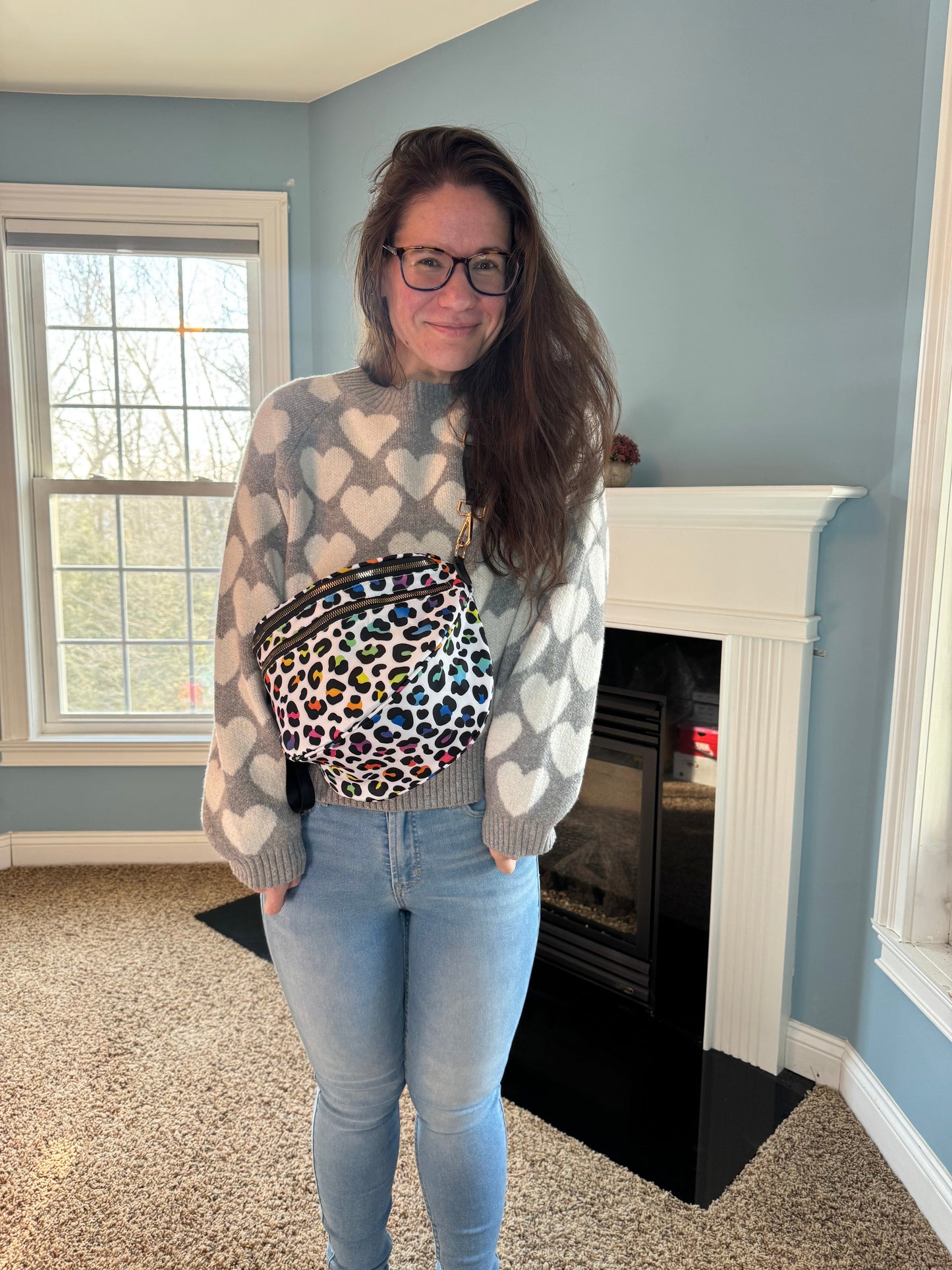 The Roni Nylon Crossbody - Rainbow Animal Print