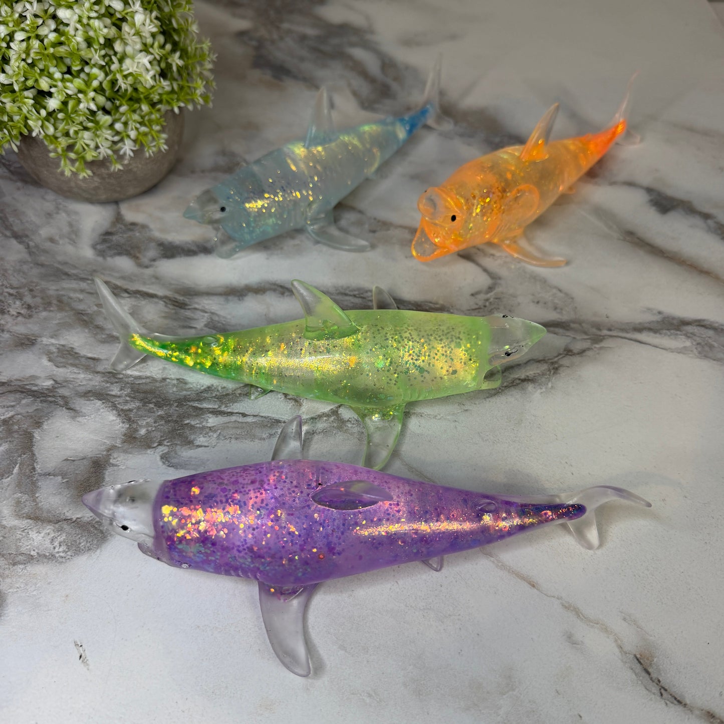 Squishy Toy - Shark Glitter