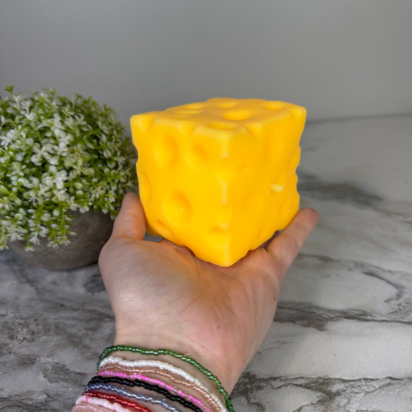 Stress Squishy Toy - Cheese Cube, Large - PREORDER