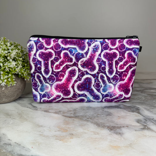 Pouch - Humor Adult, Purple Glitter Penis