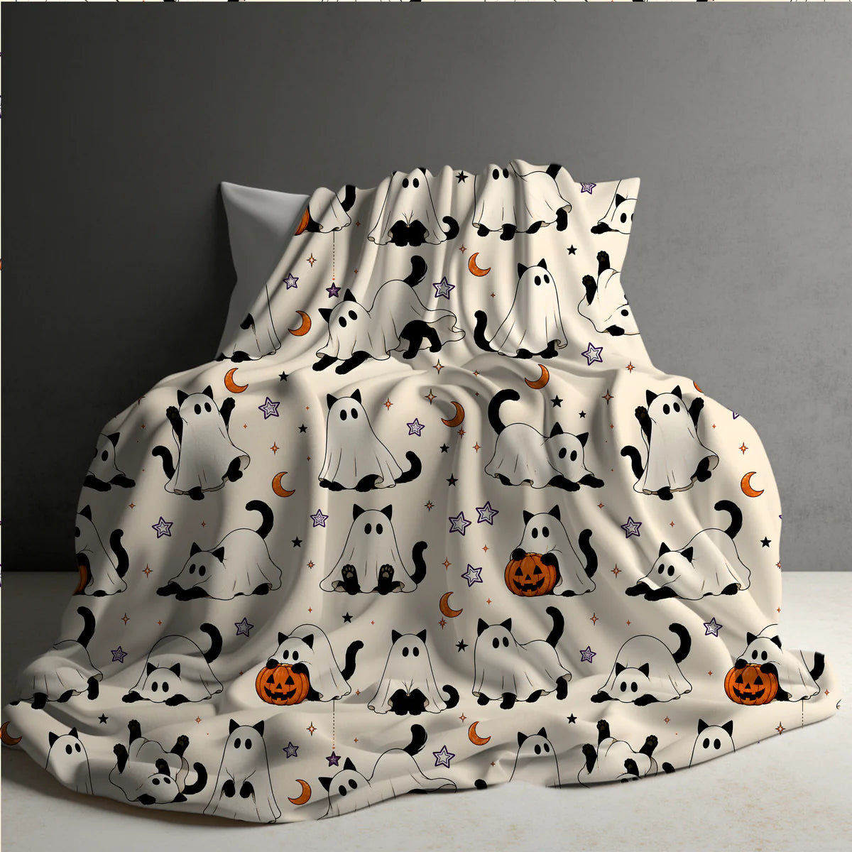 Halloween Blanket #4 - Ghost Cats