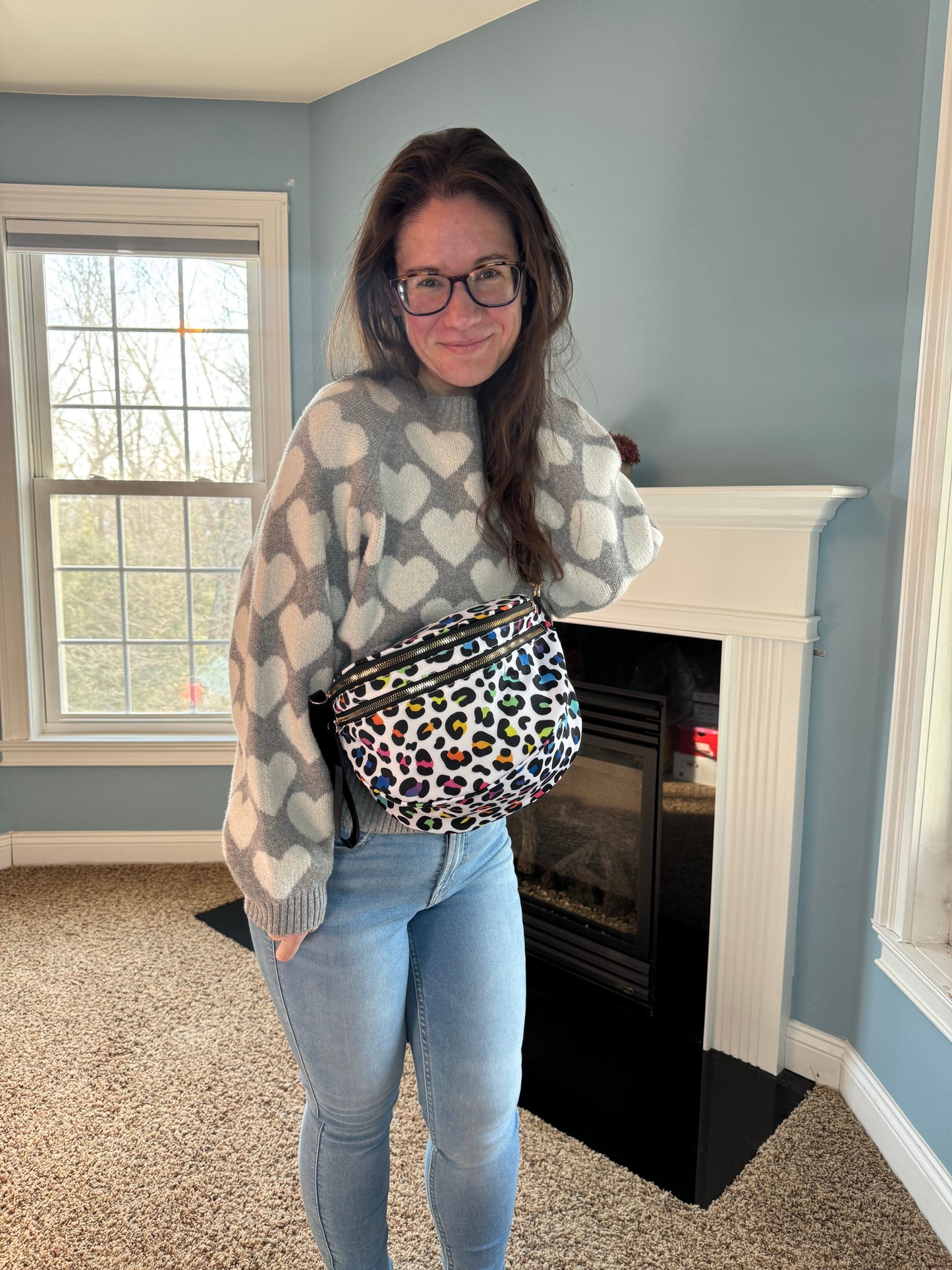 The Roni Nylon Crossbody - Rainbow Animal Print