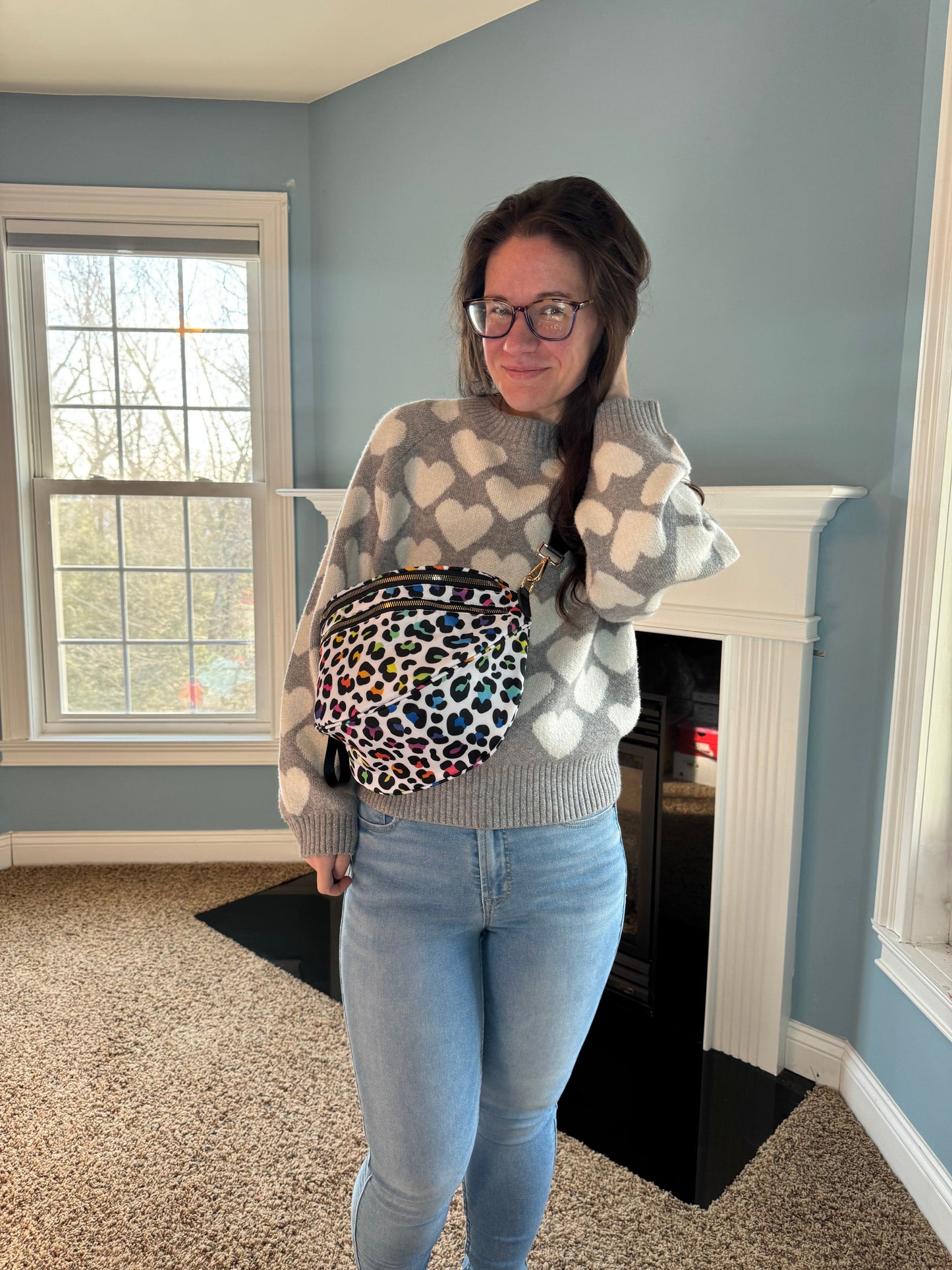 The Roni Nylon Crossbody - Rainbow Animal Print