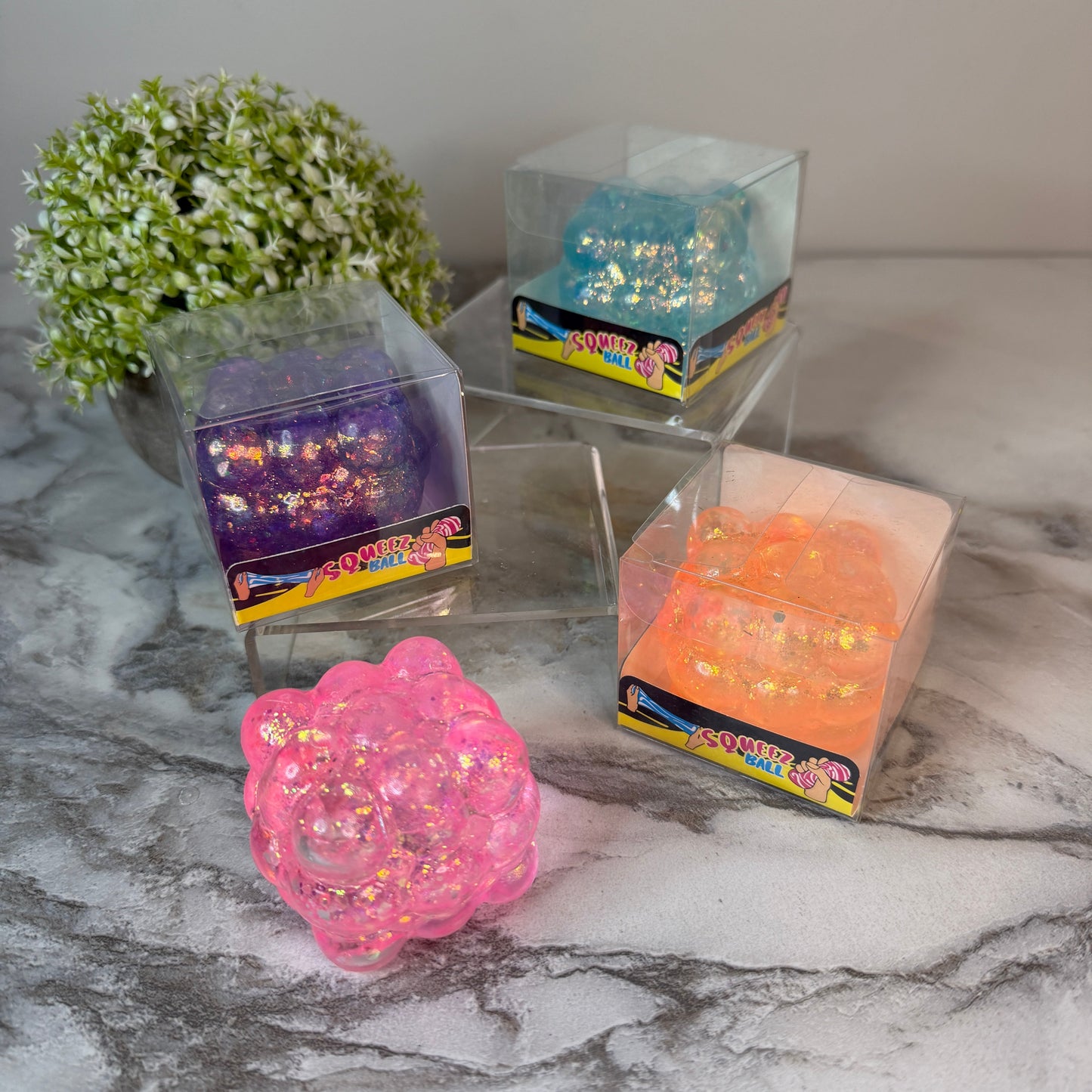 Squishy Toy - Smooth Nine Cube, Glitter