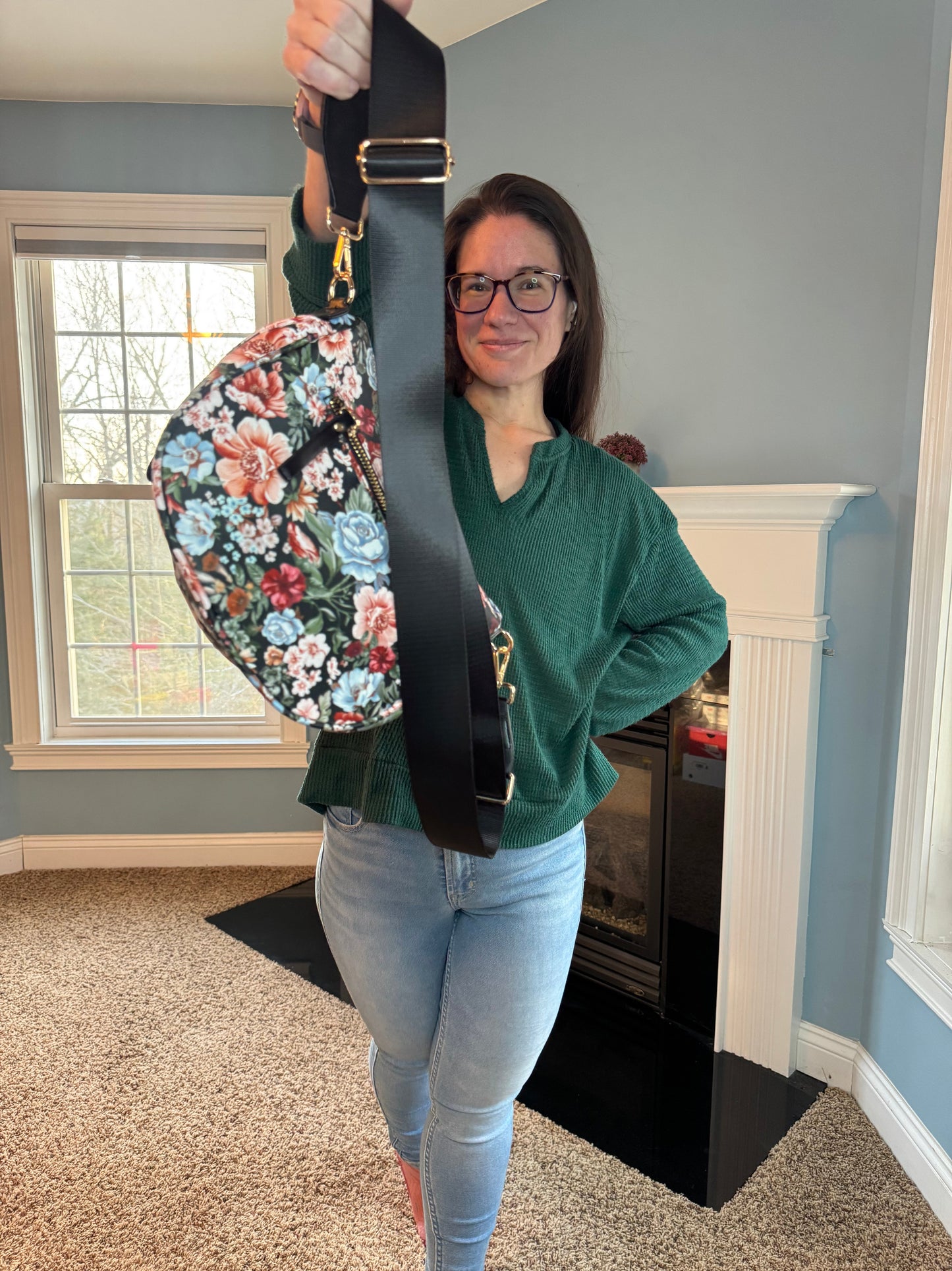 The Roni Nylon Crossbody - Floral