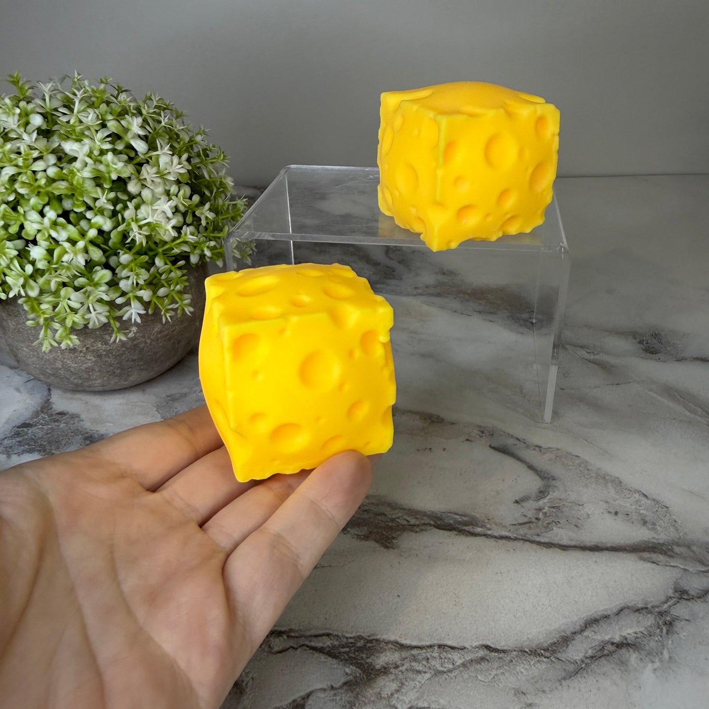 Stress Squishy Toy - Cheese Cube, Small