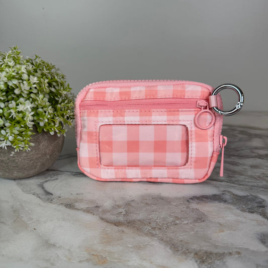 Rue - Nylon Wristlet Wallet - Pink Plaid