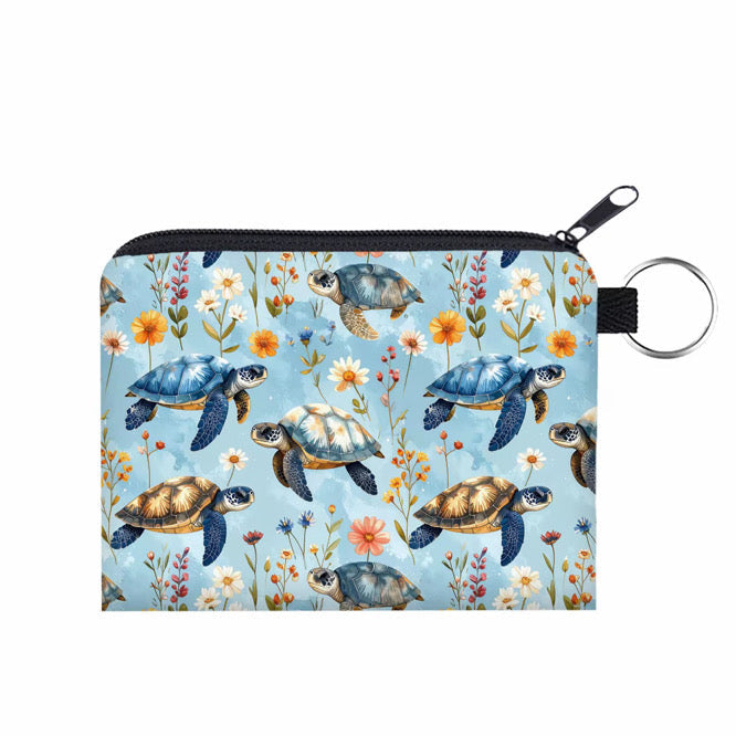 Mini Pouch - Floral Turtle