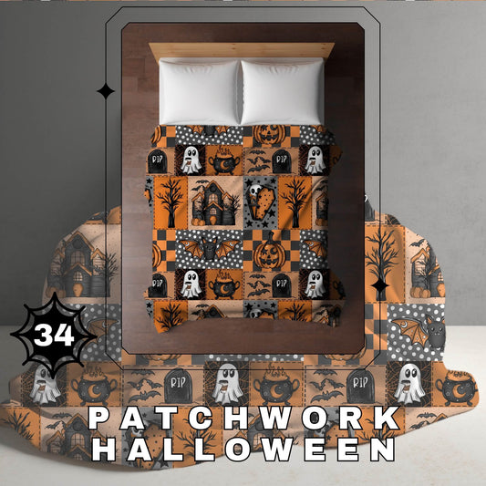Halloween Blanket #34 - Patchwork Halloween
