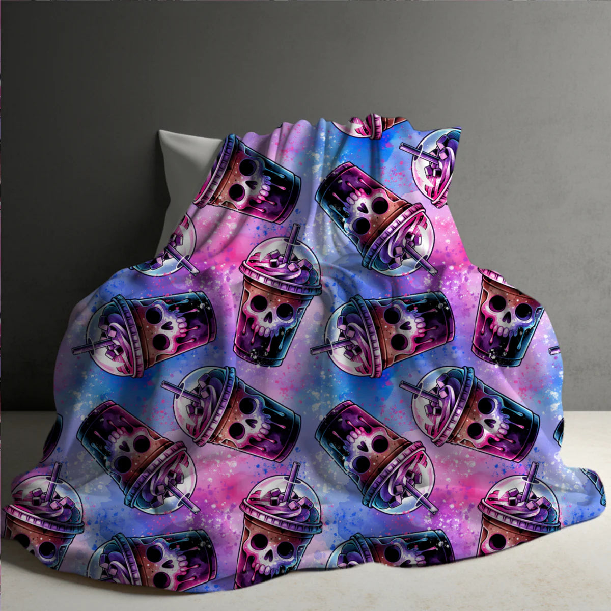 Halloween Blanket #19 - Skull Coffee