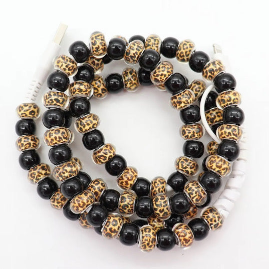 Charging Charger Cord - Beaded - Clear Design