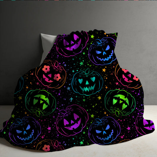 Halloween Blanket #36 - Rainbow Pumpkin