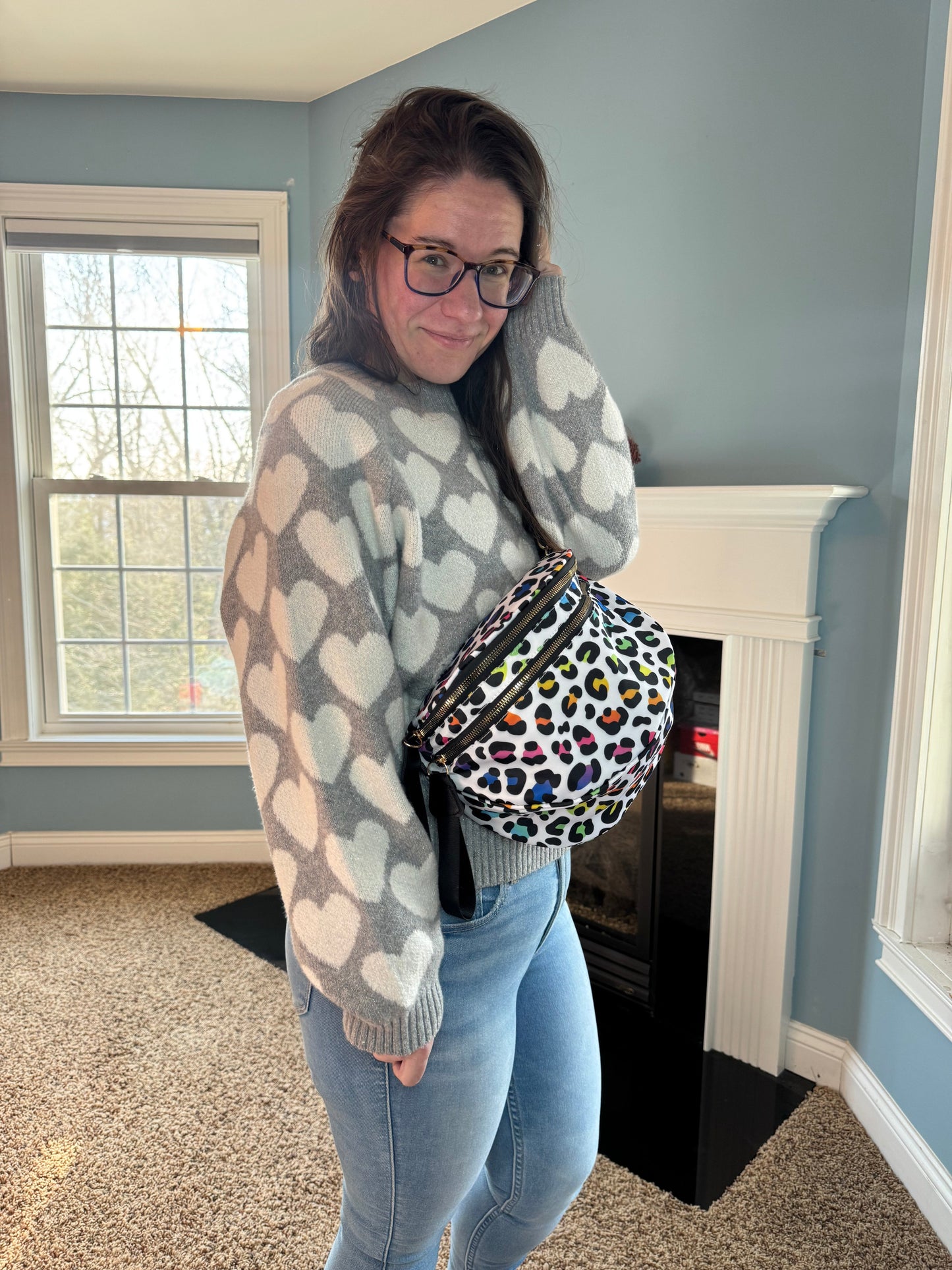 The Roni Nylon Crossbody - Rainbow Animal Print