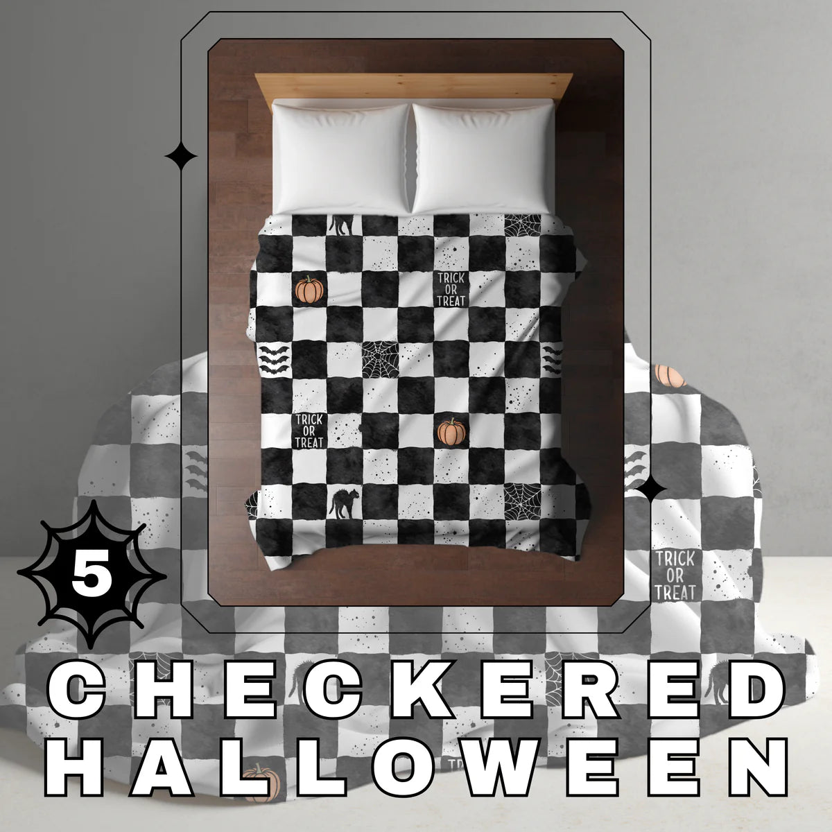 Halloween Blanket #5 Checkered Halloween