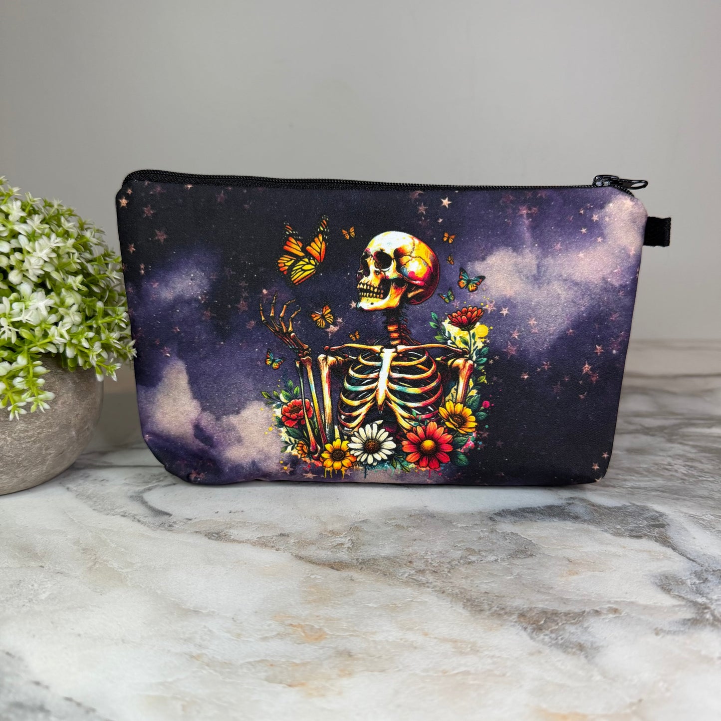 Pouch - Floral Butterfly Skeleton