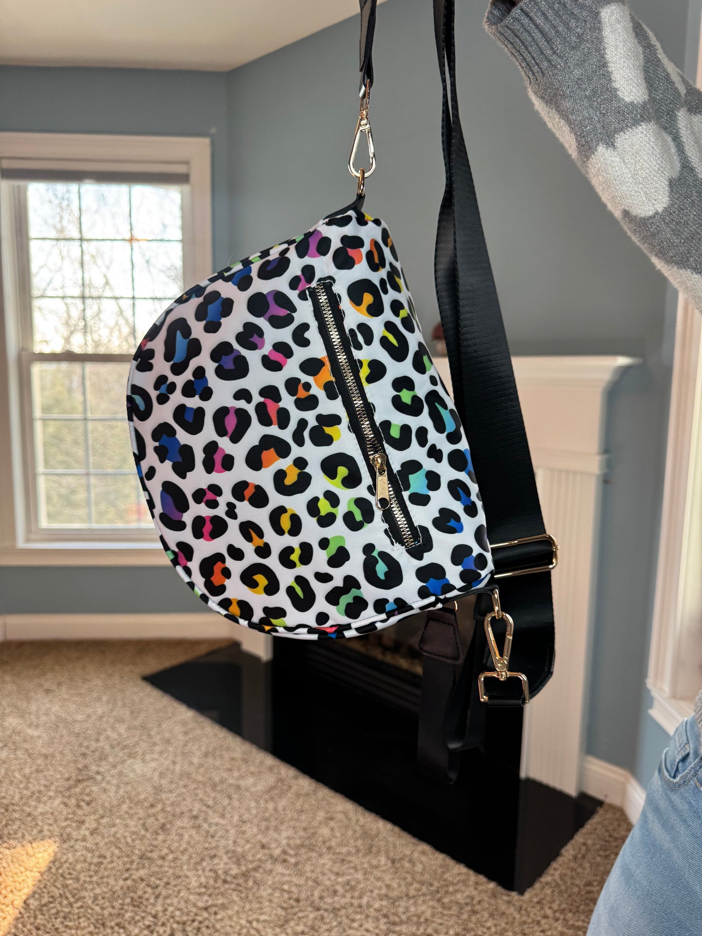 The Roni Nylon Crossbody - Rainbow Animal Print