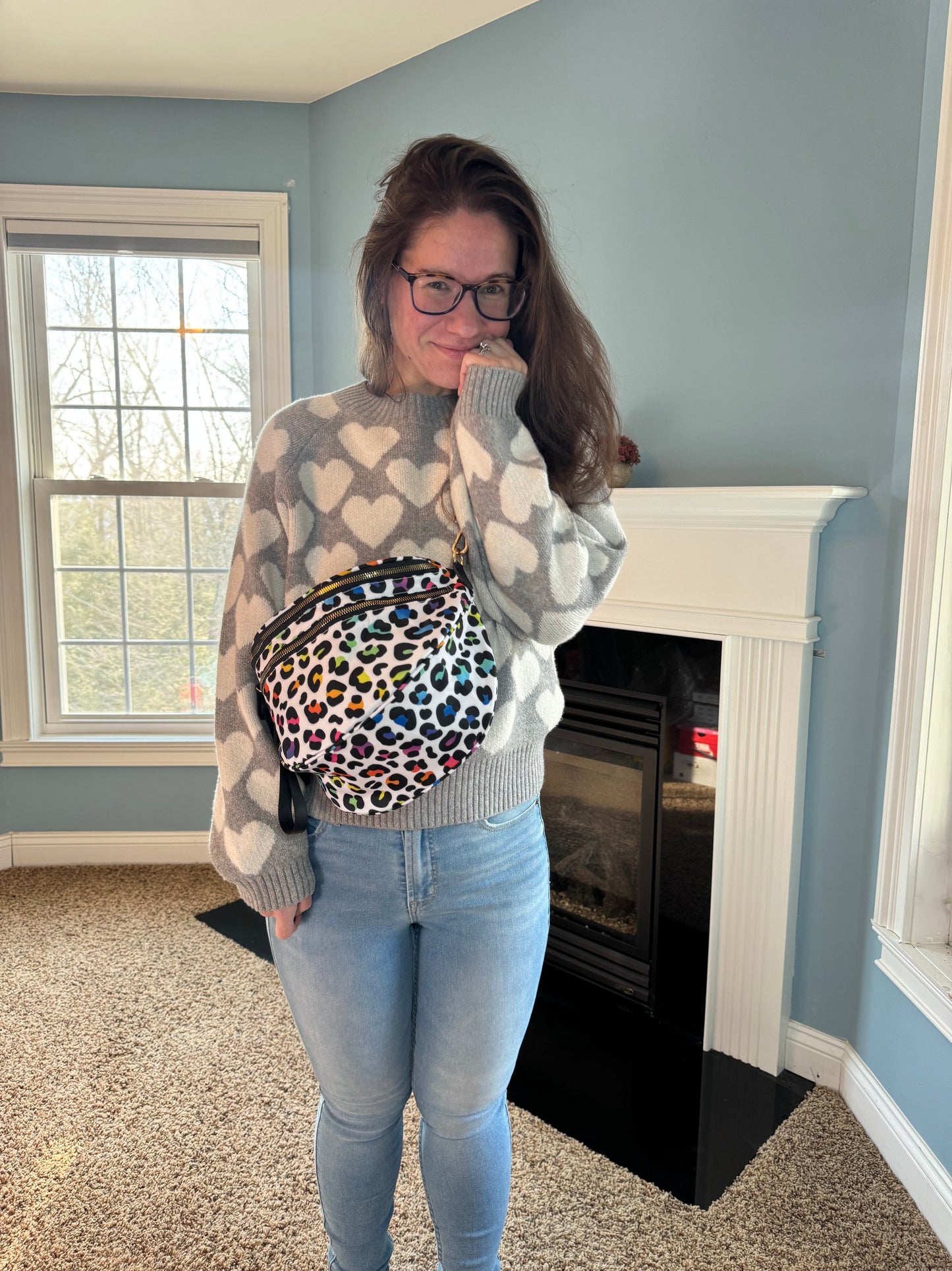 The Roni Nylon Crossbody - Rainbow Animal Print