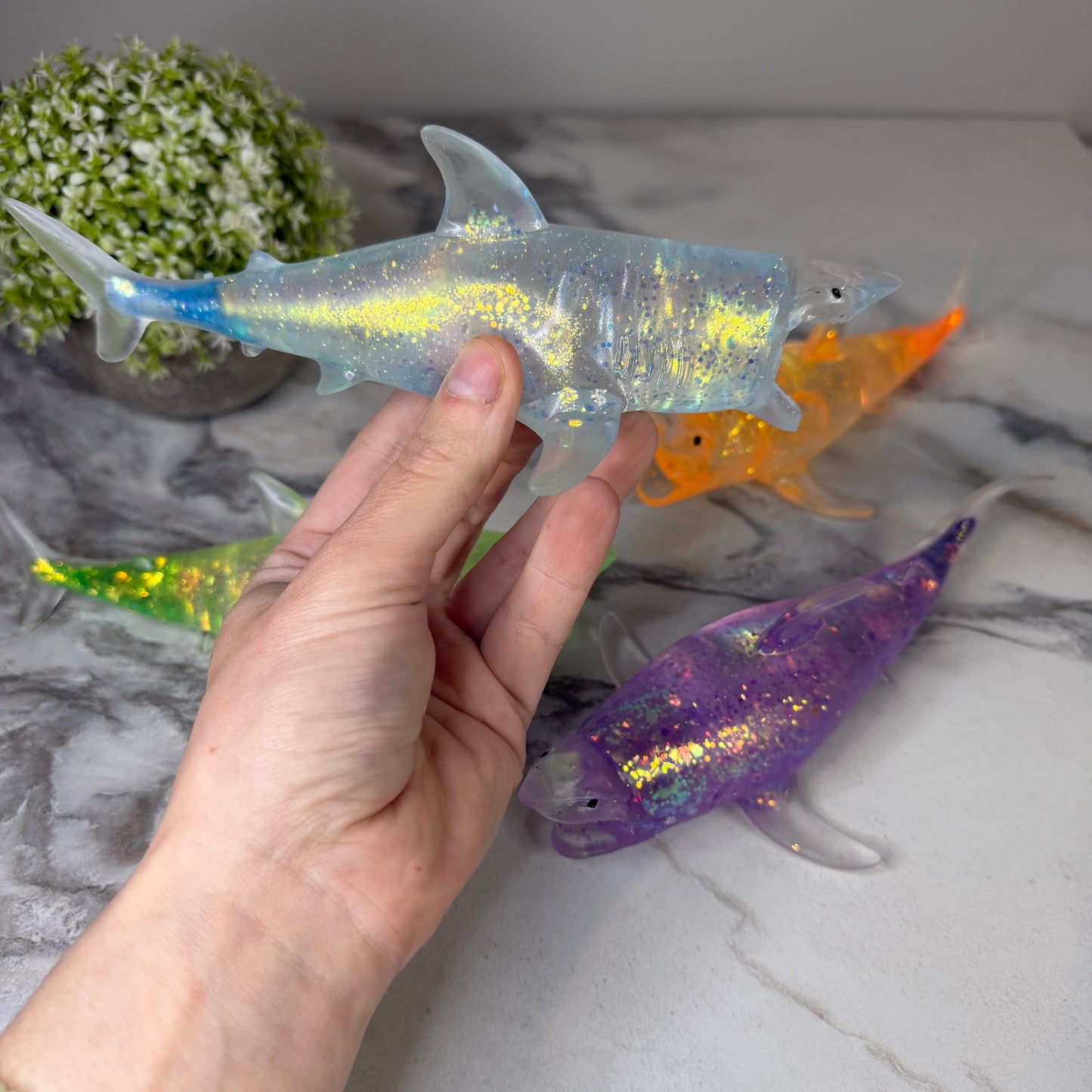Squishy Toy - Shark Glitter