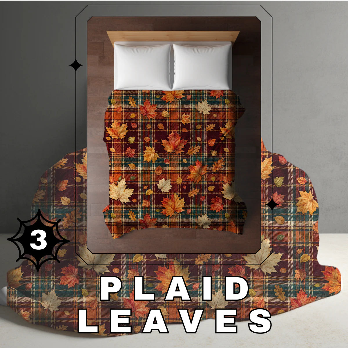Halloween Blanket #3 - Plaid Leaves