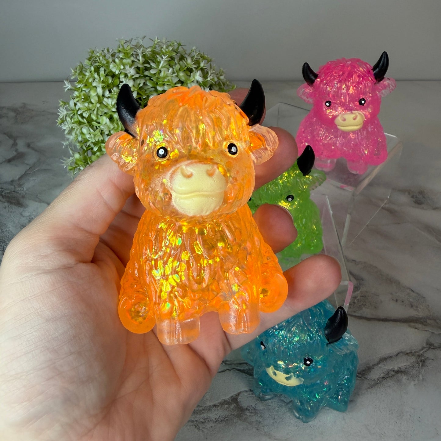 Squishy Toy - Glitter Highland Cow - PREORDER