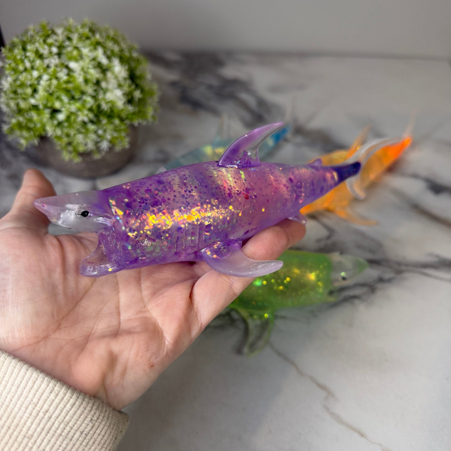 Squishy Toy - Shark Glitter