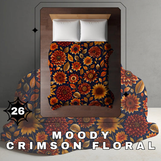 Halloween Blanket #26 - Moody Crimson Floral