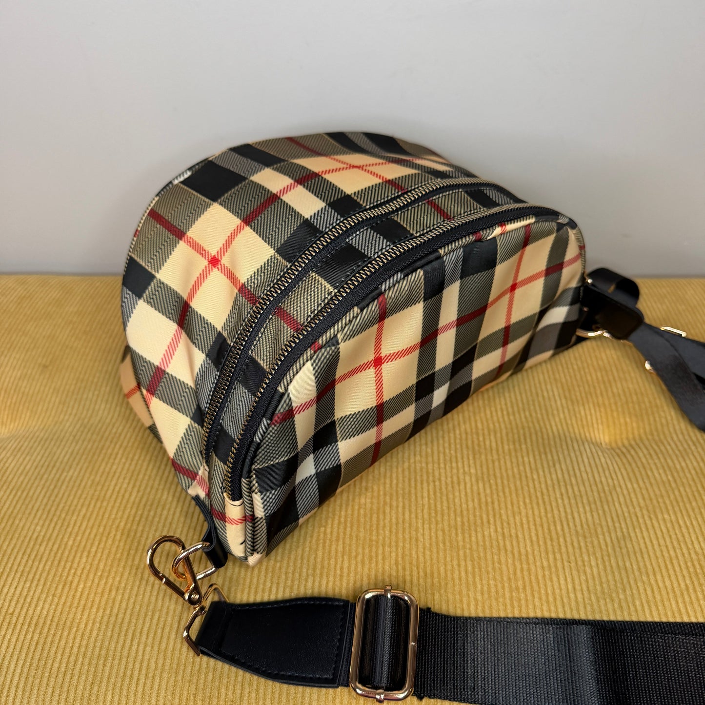 The Roni Nylon Crossbody - Famous Plaid