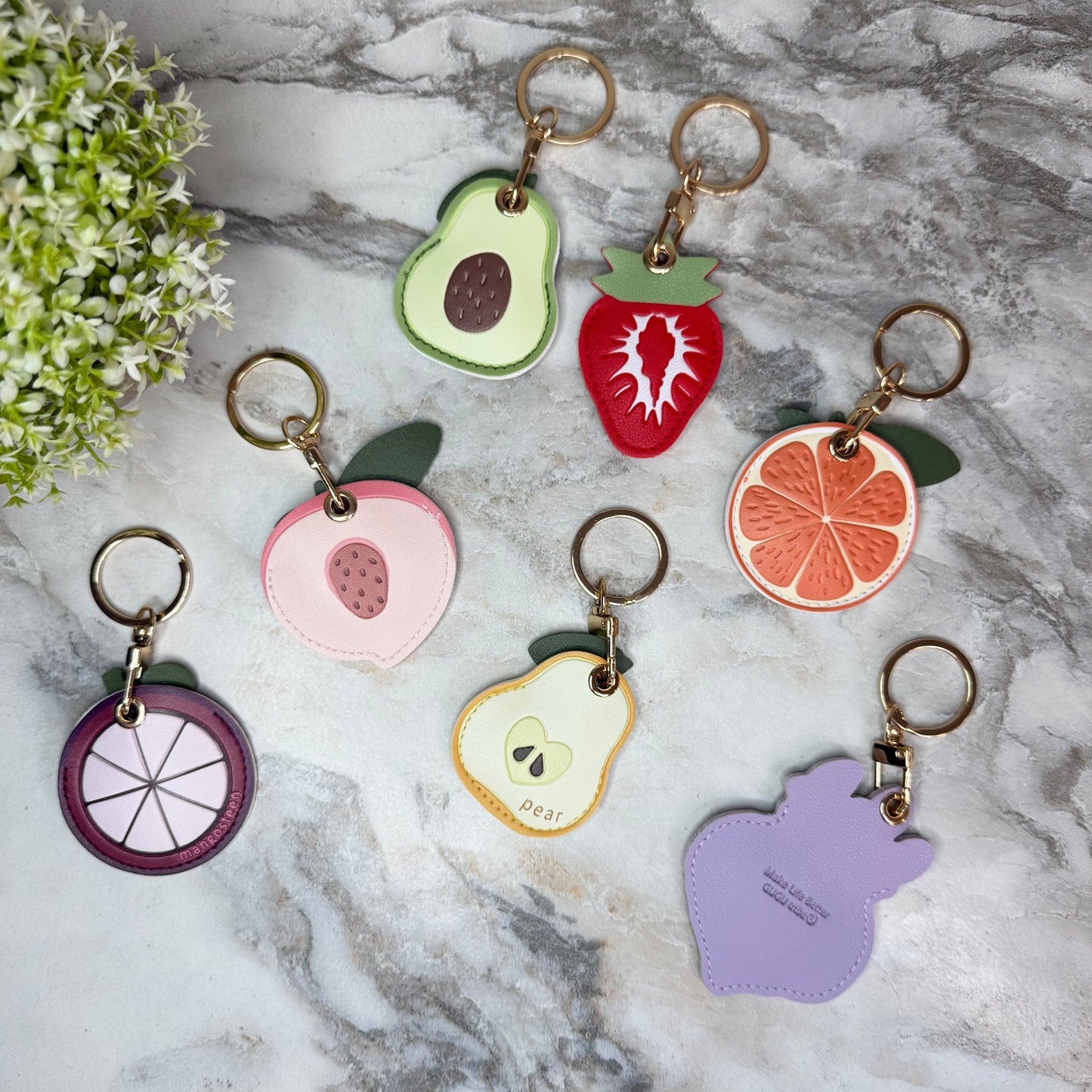 Keychain - Faux Leather Fruit