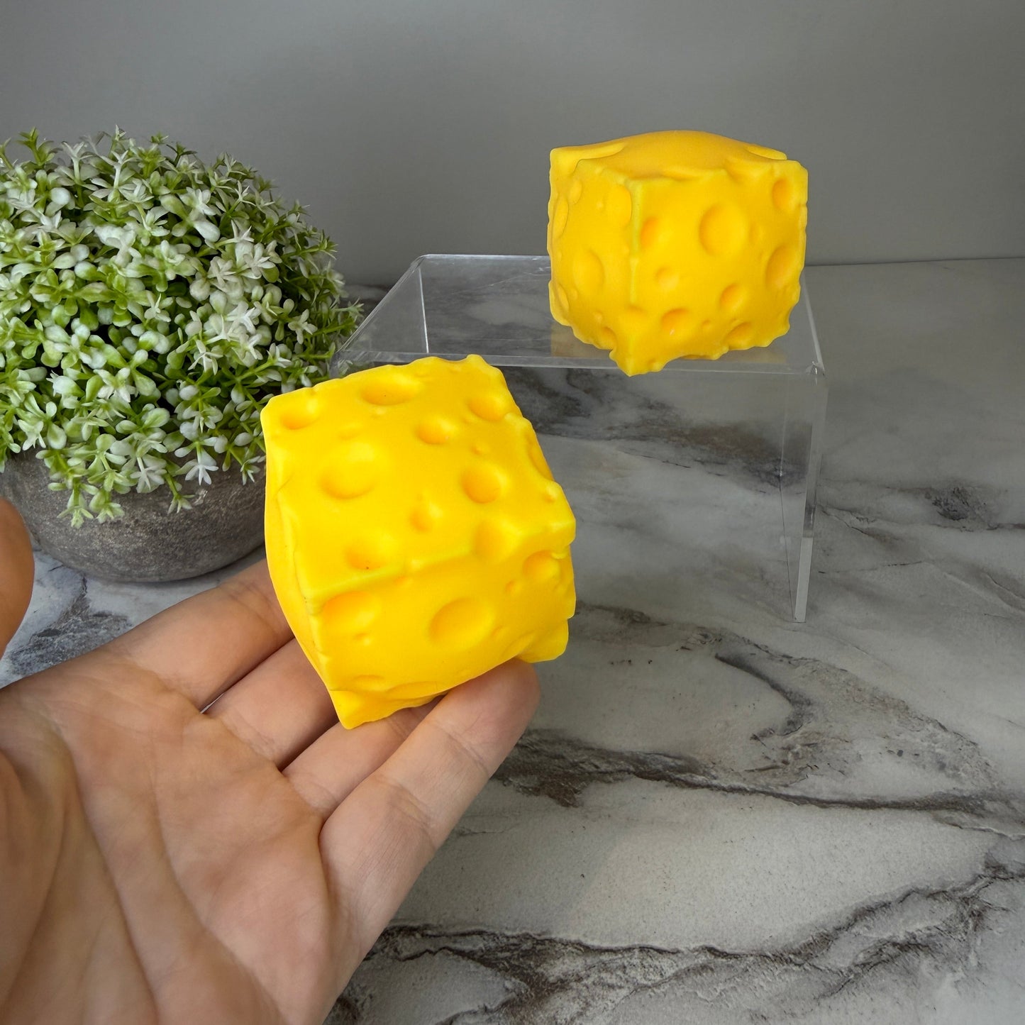 Stress Squishy Toy - Cheese Cube, Small