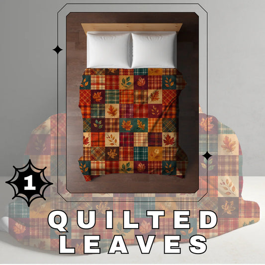 Halloween Blankets #1 - Quilted Leaves
