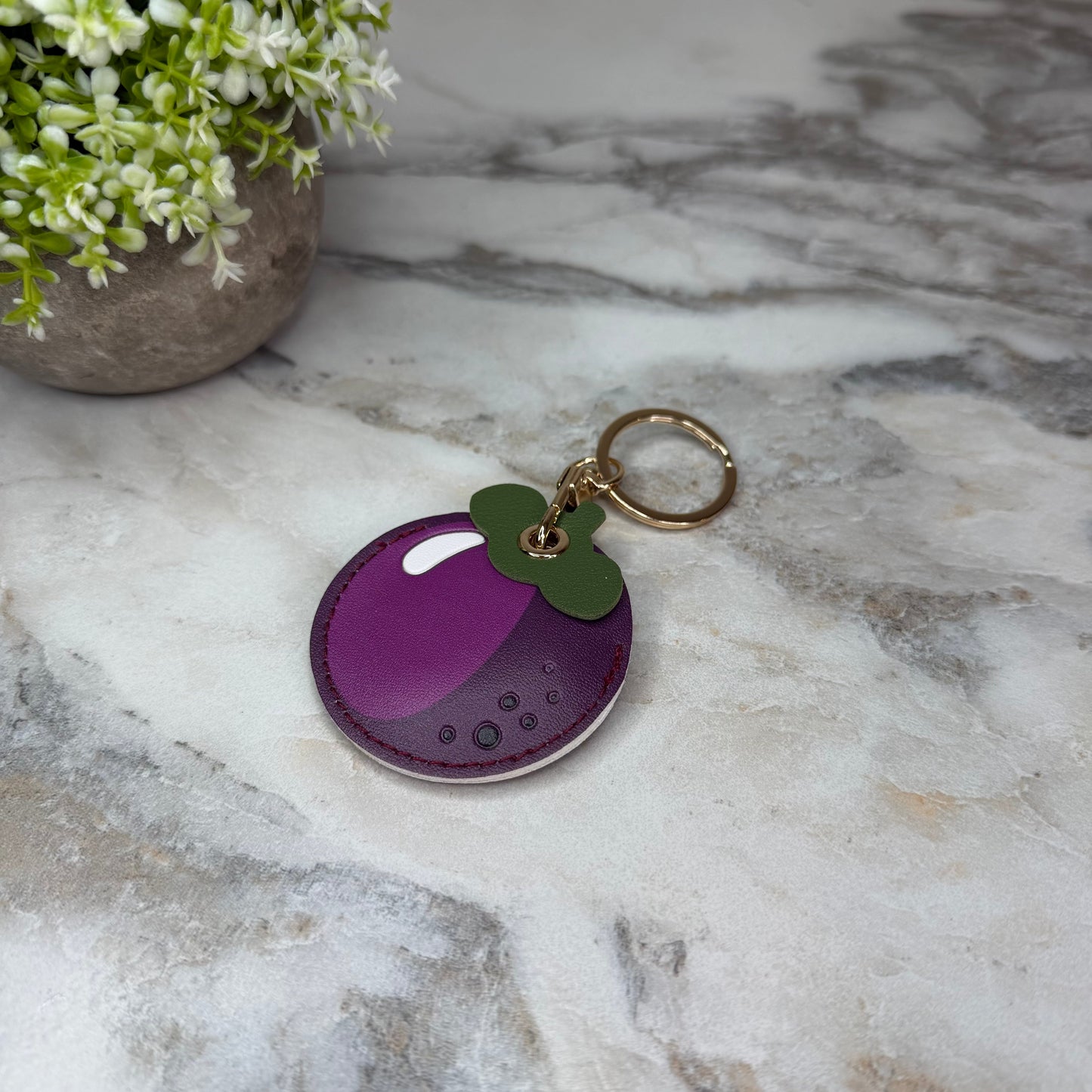 Keychain - Faux Leather Fruit