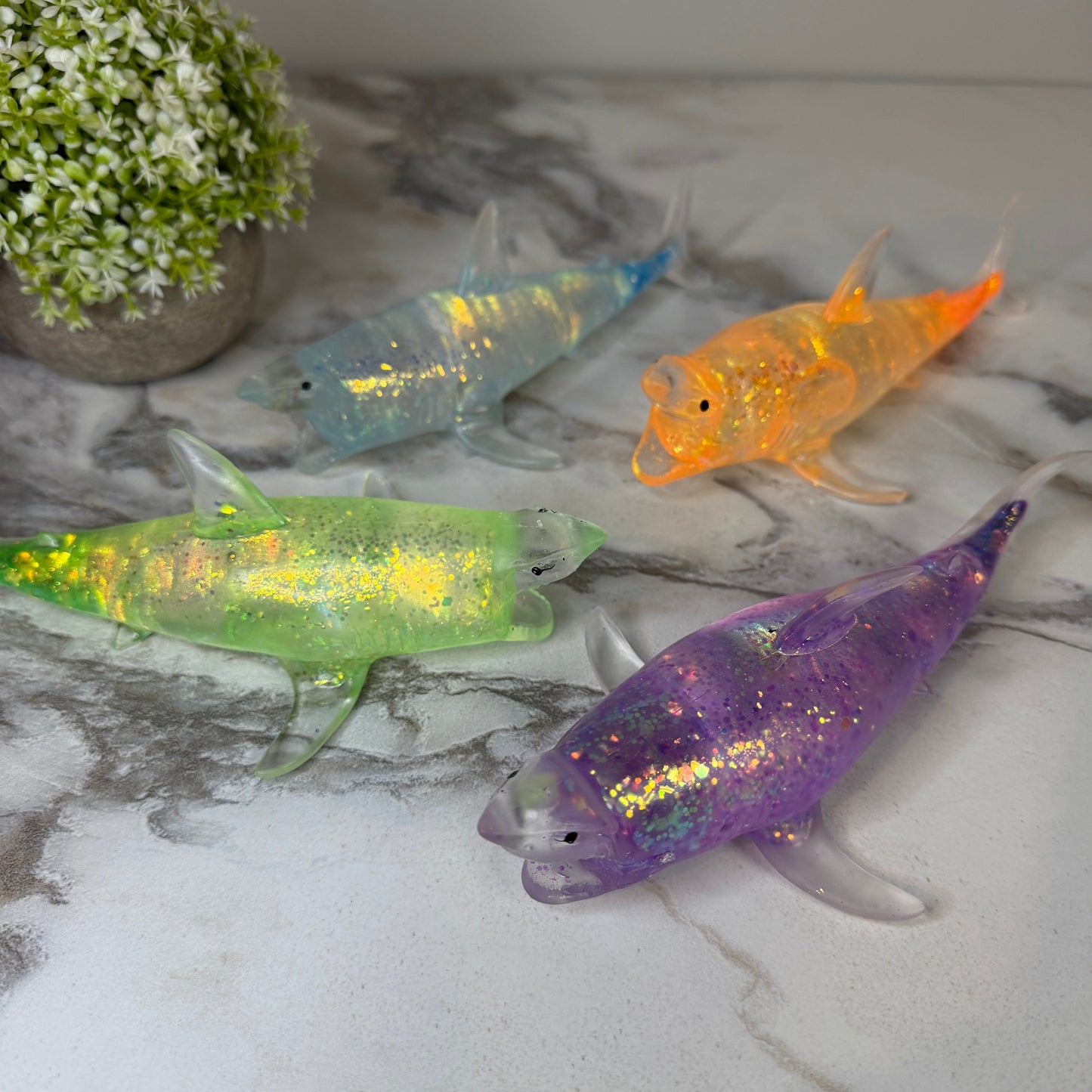 Squishy Toy - Shark Glitter