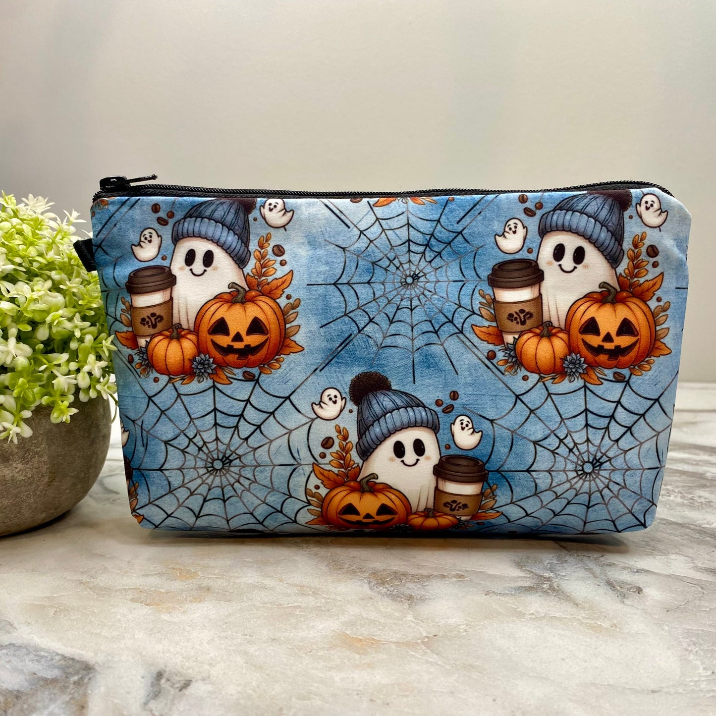 Pouch - Halloween Fall, Pumpkin Ghost Coffee