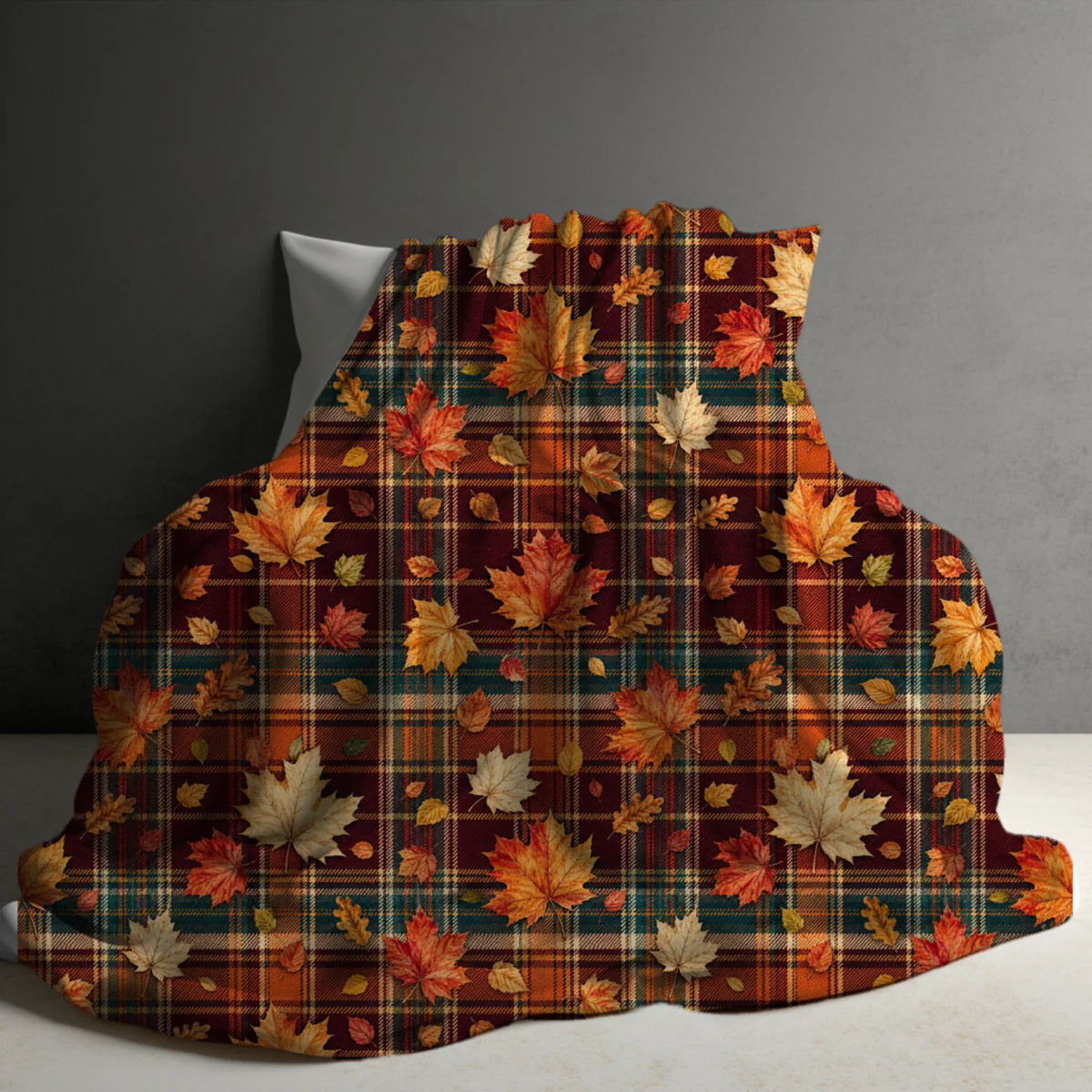 Halloween Blanket #3 - Plaid Leaves