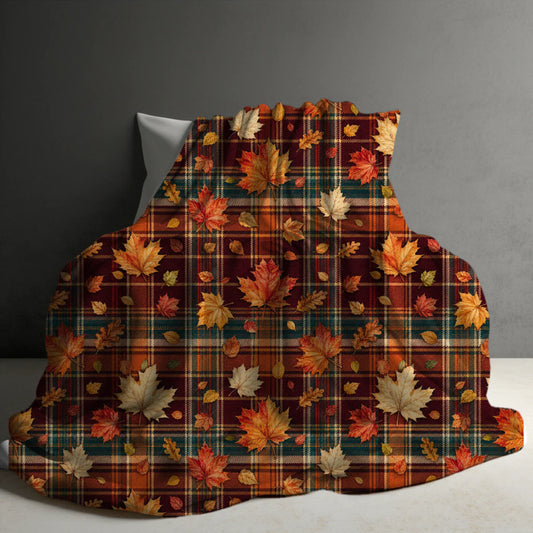 Halloween Blanket #3 - Plaid Leaves