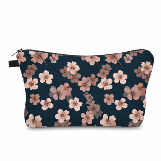 Pouch - Floral Navy Pink Cherry Blossom